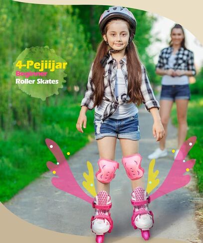 التزلج الرباعي الرباعي ، التزلج على الجليد للبنات الفتيات ، أحذية ثنائية التوازن من 3 نقاط للمبتدئين in Kuwait