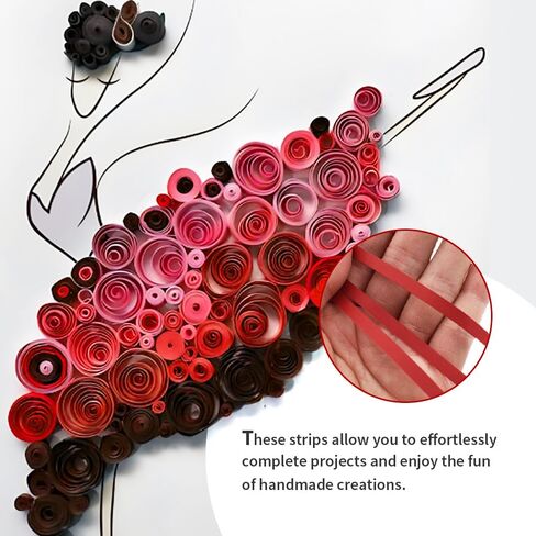 acoeitl Quilling Paper Strips 600 Strips 28 Clolors Multi Color Paper Quilling Set Width 5mm طول 39 سم مستلزمات DIY Quilling Quill in Kuwait