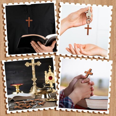 Blulu 30 Sets Gospel Tract Cards with Mini Wooden Cross Keychains Bulk Jesus Bible Salvation Pocket Postcards Religious Small Charms Christian Bookmarks Easter Church Supplies(Jesus Paid It All) in Kuwait