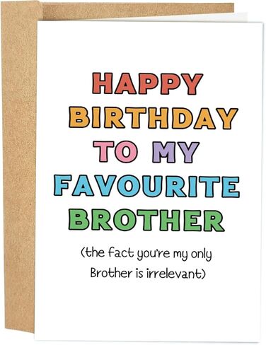Cute Birthday Card for Brother, Funny Birthday Card from Sister Cousin, Sweet Brother Birthday Card, Happy Birthday to My Favorite Brother Card, Sibling Birthday Card in Saudi Arabia