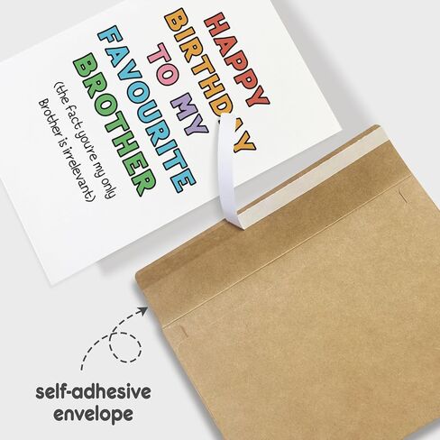 Cute Birthday Card for Brother, Funny Birthday Card from Sister Cousin, Sweet Brother Birthday Card, Happy Birthday to My Favorite Brother Card, Sibling Birthday Card in Saudi Arabia
