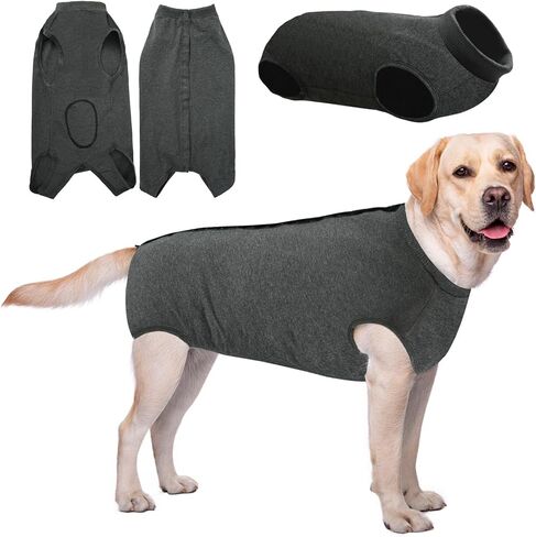 Auruza Dog Recovery Suit After Surgery ، Noft Breatable Dog Onesie for Surgery Female ذكر ، بدلة جراحية لمكافحة لعق الكلب (رمادي ، XL) in Kuwait