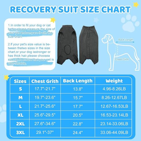 Auruza Dog Recovery Suit After Surgery ، Noft Breatable Dog Onesie for Surgery Female ذكر ، بدلة جراحية لمكافحة لعق الكلب (رمادي ، XL) in Kuwait