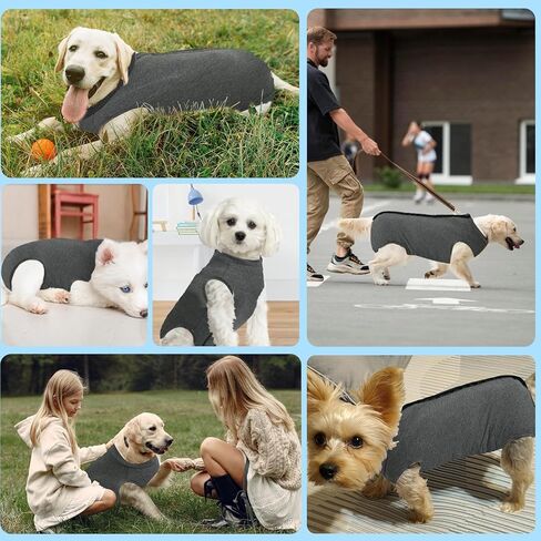 Auruza Dog Recovery Suit After Surgery ، Noft Breatable Dog Onesie for Surgery Female ذكر ، بدلة جراحية لمكافحة لعق الكلب (رمادي ، XL) in Kuwait