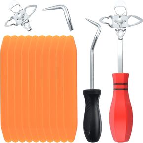 12 Pieces Windshield Installation Tools Kit, Included 1Pcs Widshield Installing Tool, 1Pcs Cotter Pin Puller and 10PcsInstallation Setting Tool, Perfect for Installing Windshield Gasket
