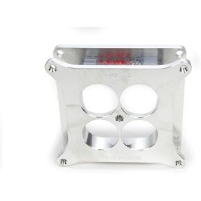 Carburetor Adapter, 1-1/2 in Thick, 4 Hole, Square Bore to Spread Bore, Aluminum, Polished, Each