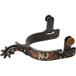Weaver Leather Ladies' Spur with Filigree Design, Black Multi Floral Filigree