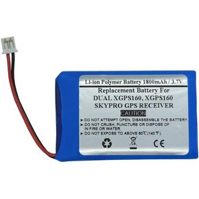 3.7V 1800mAh Replacement Battery for Dual XGPS160, XGPS160 SKYPRO GPS Receiver, P/N:1ICP8/36/50