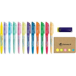 Pilot Frixion Erasable Highlighter Pen 12 Color Ink, Frixion Eraser, Sticky Notes Value Set