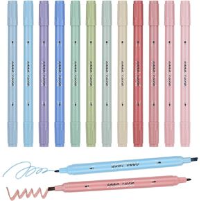 EooUooIP Highlighters, 24 Assorted Colors Highlighters Pens, Broad and Fine Tips Pastel Highlighter Marker Pens, Bible Highlighters No Bleed for Journaling, Students School Office Stationery
