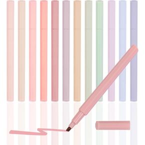 EOOUT 12pcs Aesthetic Cute Pastel Highlighters with Assorted Colors, Bible Highlighters and Double-Headed, Soft Chisel Tip, Dry Fast, Easy to Hold for Journal Notes School Office Supplies (Morandi)