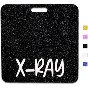 X-Ray Badge Buddy Radiology Badge Card Black Radiologist Horizontal Glitter Badge Buddies Skull Nursing Cards for Badges Registered Nurse Student Gift Medical Badge ID Card Office Accessories