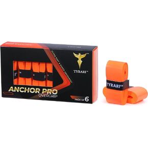 Anchor Pro Overgrip 6 Pack - Ultra Long Precut, Extremely Comfortable, Sweat Absorbing, Tacky, Durable Over Grip for Tennis, Pickleball, Badminton, Paddle, Squash and Other Racket Handles