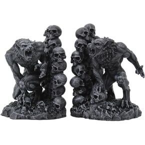 Pacific Giftware Werewolves Werewolf & Skulls Fantasy Set of Bookends Book Ends