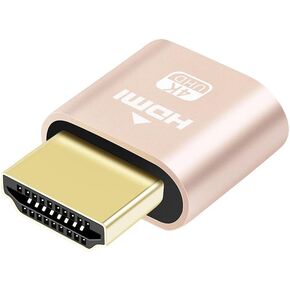 4K HDMI Dummy Plug Display Emulator Headless Ghost Adapter Compatible with Windows Mac OSX Linux Support 4kx2k 2160P 1080p for Computer Desktop (fit-Headless, 1 Pack)