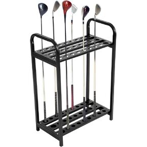 27 Hole Golf Club Holder Metal Golf Club Organizer Golf Club Stand Golf Rack Putter Stand Golf Club Display for Golf Club Indoor Outdoor， Black