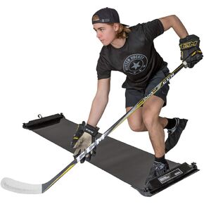 Better Hockey Extreme Slide Board - Portable IceHockey Training Aid, For Stamina, Endurance, Strength, Agility and Speed - Used by the Pros, Adjustable Length, With 3 pair of Booties, Size S, M, and L