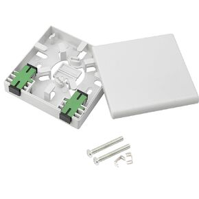 GELRHONR FTTH Fiber Panel Box Enclosure,2 Core Fiber Optic Terminal Distribution Junction Box Double-Port SC/APC Type Panel Fiber Box ABS Plastic Outdoor Waterproof Dustproof DIY Case