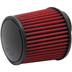 AEM 21-203DOSK Universal DryFlow Clamp-On Air Filter: Round Tapered; 3 in (76 mm) Flange ID; 5 in (127 mm) Height; 5.5 in (140 mm) Base; 4.75 in (121 mm) Top