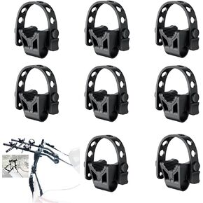 8 Pack Bike Rack Straps Replacement Bicycle Bike Rack Cradle Replacement Bike Carrier Mount Replacement Parts Rubber Straps Adjustable Accessory Strap Kit Fit 1" Tube