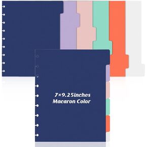 5 Tab Junior Size Discbound Dividers Discbound Dividers Classic Discbound Notebook Dividers Blank Binder Dividers for Discbound Notebooks Office Meeting College Notebook (1 Pack 5.5 * 8.5, Inches)