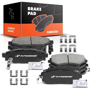A-Premium Front & Rear Ceramic Disc Brake Pads Set Compatible with Select Subaru Models - Forester 2009-2013 2.5L, Impreza 2008-2011/2013, Legacy/Outback 2005-2013, with Hardware, 8 Pcs