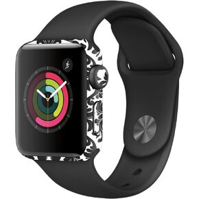 MightySkins Skin Compatible with Apple Watch Series 2 38mm - Black Damask | Protective, Durable, and Unique Vinyl Decal wrap Cover | Easy to Apply, Remove, and Change Styles | Made in The USA