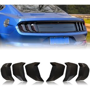 KEWISAUTO Taillight Cover for Ford Mustang 2018-2022, Tail Light Lamp Covers Trim Decoration for Ford Mustang 2018-2022 Accessories, 6PCS, Smoke Black