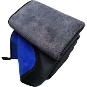 Soft Microfiber Towel for Washing, Drying, Detailing Vehicle Towels, Micro Fiber Clothes for Car Detailing/Interior Lint Free 600GSM,6 Pack 16 x 16inches (Grey-Blue)