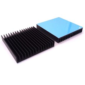 Easycargo 60mm Heatsink Kit + pre Applied 3M 8810 Thermal Conductive Adhesive Tape, Cooler Aluminum Heat Sink Set for Cooling GPU SSD WiFi Module LED Panel (2pcs 60x60x10m Black)