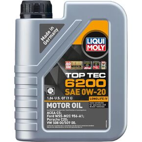 LIQUI MOLY Top Tec 6200 SAE 0W-20 | 1 L | Synthesis technology motor oil | SKU: 20236