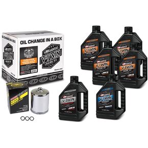 V-Twin Oil Change Kit Mineral w/Chrome Filter, Evolution