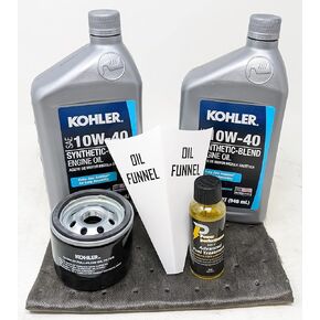 Kohler Oil Filter 12 050 01-S Change Kit w/Oil Pad 2 Quarts 10W-40 Oil and Fuel Treatment