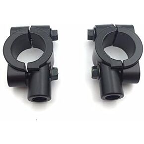SEMT- Black 1" 25mm Motorcycle HandleBar 10mm Mirror Thread Mount Holder Clamp Adaptor [B074ML11ZF]