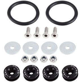Car Bumper Washer, Aluminium Alloy Bumper Washer/Bolt Engine Bay Dress Up Kit Quick Release Fastener (Yellow)