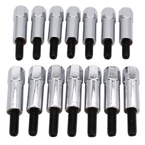 14 PCS/Set SHLPDFM Chrome Silver Jeep and AMC Valve Cover Bolt Set Steel Hex Head Bolt Kit Fits for 304 360 390 401 Engines