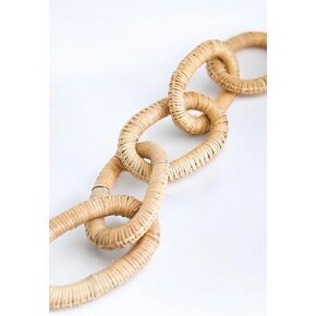 TheNamiCollection سلسلة خشبية من خشب الروطان ديكور - 19 سلسلة خشبية مزخرفة منحوتة يدويًا ومنسوجة يدويًا مع تفاصيل الروطان، مثالية لديكور بوهو الحديث، ديكور المزرعة، ديكور طاولة القهوة، ديكور الرف in Kuwait