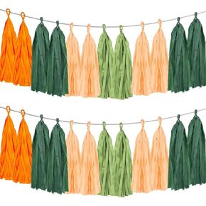 GAKA Black Purple Sliver Tissue Paper Tassels Garland Tassel Banner Tissue Paper Tassels for Party Decorations,15 PC