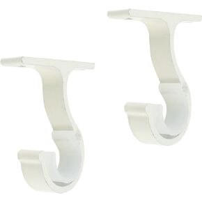 2Pcs Curtain Rod Brackets Curtain Rod Holders with Mounting Screws and Wall Anchors for Curtains Rod (Ivory White)