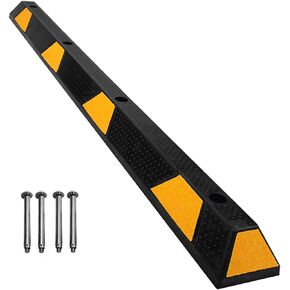 Heavy Duty Rubber Parking Curb Target High Reflective Yellow Safety Stripes