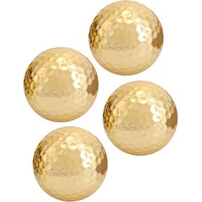 Double Layer Gold Plating Golf Ball Golf Accessory Strong Resilience Force Sports Practice Novelty Balls Golf Balls Gift