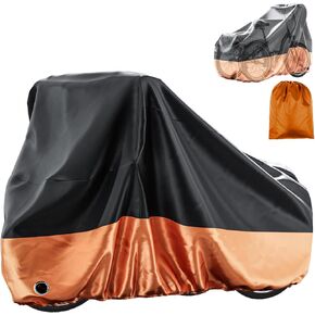 H&ZT Bike Cover For Adult Tricycle, Outdoor Waterproof Cover for 2 bikes or 1 Tricycle or 1 Motorcycle, Storable Portable Lightweight Waterproof and UV resistant with carry bag