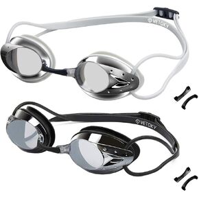 Swim Goggles, Anti Fog Swimming Goggles UV Protection Mirrored & Clear