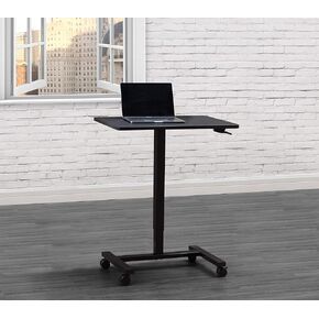 27" Mobile, Portable Laptop Desk Cart with Pneumatic Height Adjustments for Home Office & School, Black