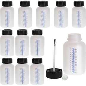 TCP Global Paint Touch-Up Bottles with Child Safety Lids (Box of 12) - 4.5 Ounce (140ml) Fluid Capacity, Mixing Ball, Touch-Up Applicator Brush - Fix Auto Paint Chips, Scratches, Stone Chips, Storage