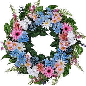 Spring Wreaths for Front Door Outside All Season, 22 Inch Spring Door Wreath, Summer Wreaths for Front Door Clearance, Outdoor Wreaths, Wreaths Decorations for Home Décor