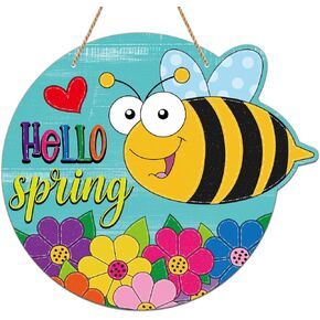 Spring Wreaths for Front Door Spring Decorations for Home Hello Spring Sign Door Decor Wreaths Sign for Home Wall Spring Door Decorations Hanging