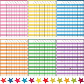 18 Pack Incentive Chart for Classroom Reward Chart for Kids Multi Color Laminated Dry Erase Chart with 1760 Star Stickers Behavior Chart for Learning Classroom School Attendance
