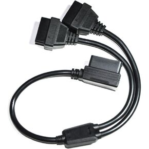 Vgate 16 pin OBD2 OBDII Diagnostic Extender Splitter Extension Cable Male to Dual Female Y Cable 12 inches