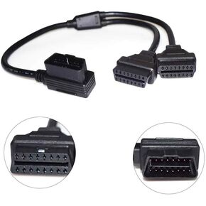Vgate 16 pin OBD2 OBDII Diagnostic Extender Splitter Extension Cable Male to Dual Female Y Cable 12 inches in Kuwait
